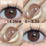 Popxstar 1Pair Natural Colored Contact Lenses with Prescription Myopia Lenses Pink Brown Lenses Yearly High Quality Korean Lenses