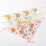 Popxstar Knitted Triangle Scarf Headbands Women Hollow Flower Korean Hair Band Turban Bandana Headwarp Fashion Hair Accessories