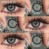 Popxstar  2pcs Black Series Color Contact Lenses Natural Gray Eye Lens Beautiful Pupils Yearly Fashion Brown Softlens Cosmetics