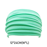 Popxstar Solid Color Women Wide Sports Fold Hairband Yoga Non slip Stretch Headband Elastic Running Turban Running Headwrap Hair Band
