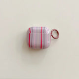 Summer Dopamine Simple Color Collision Stripes Splicing Earphone Case For Airpods 4 3 2 1 Case For Airpods Pro2 Cases with Hook