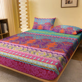 Popxstar 1 Piece of Bohemian Pattern Frosted Bedsheet, Bedroom Printed Bedspread, Bedding (Excluding Pillowcases)