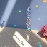 Popxstar Crystal Wind Chime Moon Sun Catcher Diamond Prisms Pendant Gift of Good Luck Outdoor Rainbow Hanging Drop Home Garden Decor