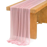 Popxstar Beige Table Runner Chiffon Table Setting Semi-Sheer Dining Vintage Wedding Party Christmas Banquets Arches Cake Decor