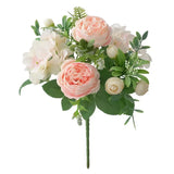 Popxstar Blue Silk Bouquets Artificial Forest Hydrangea Peony Bud Wedding Bride Hand Bouquet Home Garden Desktop Flower Arrangement Decor