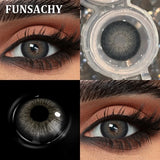 1 Pair Colored Contact Lenses Brown Green Lenses Natural Look Eye Makeup Softlens Beautiful Gray Pupils for Yearly Use