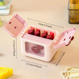 Popxstar  Dopamine Lipstick Storage Box with Lid Partition Rack Desktop Makeup Organizer Boxes Bow Cosmetic Storage Box Home Storage Gifts
