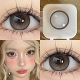 2PCS Brown Natural Colored Eyes Lenses Beauty Pupils Korean Lenses with Myopia Graduation Yearly Cosmetics Fast Shipping