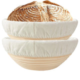 Popxstar  Bread Proofing Basket 9 Inch Round Bread Proofing Basket Box with Bread Linen Cloth for Home Sourdough Bread bread basket,Baking