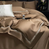 Popxstar  800TC Lyocell Bamboo Fiber Soft Silky Cool Feeling Summer Bedding Set Glossy Duvet Cover Set Bed Sheet/Fitted Sheet Pillowcases