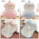 Pet Supplies Cute Puppy Floral Vest Breathable Soft Cat Cake Skirt Thin Design Pet Princess Dress For Dogs and Cats