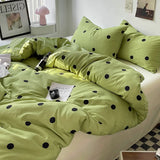 Popxstar Bed Linen Bed Sheets Set Stripes Dots Duvet Cover Set Quilt Cover Bed Sheet Quilt Sets Queen Size INS Blogger Comforter Sets