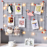 Popxstar Home Wall Decoration DIY Art Iron Grid Decor Photo Frame Postcards Storage Wall Art Display Storage Rack Holder Shelf Organizer