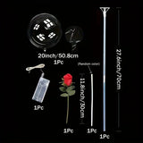 Popxstar 5PCS Valentine's Day Rose Wave Ball Bouquet LED Glow Balloon Wedding Party Decoration