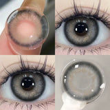 Popxstar  -2pcs Brown Colored Contact Lenses for Eyes Purple Beauty Halloween Makeup Lens Big Eye Lens Natural Look Gray Blue Lens