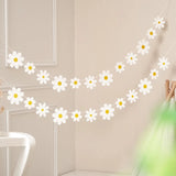 Popxstar Daisy Flower Banner Paper Daisy Flower Garland Flag Boho Girl Birthday Party Decor Daisy Happy Birthday Party Wedding Supplies