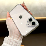 Popxstar  Fashion Tempered Glass Transparent Back Cover for iPhone 16 15 14 13 12 11 Pro Max 14/15/16 Plus Sparkling Powder Soft Edge Case
