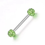 Popxstar piercing women 16mm Stainless Steel Shiny Rhinestones Tongue Nails Piercing Body Studs Piercing Tongue Rings Body Jewelry for Hot Women Girls