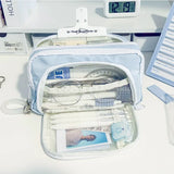 Popxstar Girl Large Capacity Aesthetic Pencil Back-to-school Cases Cute Stationery Holder Bag Zipper Pencil Pouch Student School Supplies