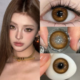 (0.00~-8.00) Mill Creek 1Pair Colorful Contact Lenses for Eyes Myopia Soft Lens Brown Eyes Nature Color Lenses Grey Beauty Pupil