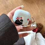 Popxstar  Korean Cartoon Cute Black Cat Pattern Soft Case for AirPods Pro 2 Cover Cute 3D Apple Pendant Protection Cover for AirPods 2 3 4
