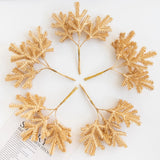 Popxstar 6PCS Artificial Plant Green Leaves Cactus for Home Christmas Decoration DIY Wreath Material Craft Wedding Banquet Accessories