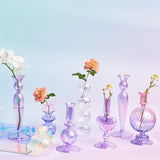 Popxstar 1pc Glass Vases Nordic Candlestick Wedding Decoration Christmas Decoration Candle Stick Holder Home Decor Flower Vase