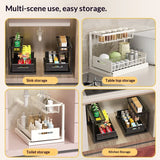 Double-layer Kitchen Sink Storage Rack Countertop Drawer Organizer Spice Rack Waterproof Sink Storage Drawer Organizer