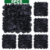 Popxstar 6PCS Artificial Flowers Rose Wall Panel 3D Flower Backdrop for Home Salon Wedding Party  Bridal Shower indoor Outdoor Decoration