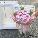 Popxstar  Hand Knitted Flower Bouquets Graduation Flower Bouquet Crochet Flowers Bouquet Finished Flower Bouquet Graduation Ceremony Gifts