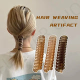 popxstar Creative Magic Hair Weaving Artifact Telephone Line Hair Band For Women Girls Elastic Rubber Band Tied Fashion Hair Accessories