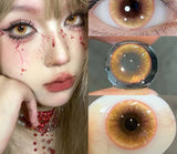 Popxstar 1 Pair New Color Contact Lenses with Diopter Myopia Eyes Cosplay Halloween Soft Comfort Contact Lenses Makeup Yearly