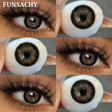 Popxstar  1 Pair Natural Color Contact Lenses for Eyes Brown Lenses Colorcon Korean Lens Yearly Beautiful Grey Eyes Big Black Len