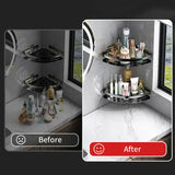Popxstar Bathroom Shelf Aluminum Alloy Shampoo Rack Makeup Storage Organizer Shower Shelf Bathroom Accessories No Drill Wall Corner Shelf