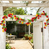 Popxstar  Artificial Tulip Garland Fake Flowers Spring Home Decor Wedding Party Hanging Vine Floral Wreath Silk Flower Wall Arrangement