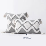 Popxstar  Throw Pillow Case  Decorative Tufted Cushion Cover Tassel Macrame Luxury Pillow Cover for Bed Sofa Couch Home Decor