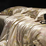 Popxstar  Brocade Jacquard Egyptian Cotton Patchwork European Luxury Bedding Set Duvet Cover Set Flat/Fitted Bed Sheet Pillowcases 4Pcs