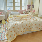Double-Sided Design Summer Quilt Print Soft Comforter Lightweight Washable King Size Blanket for Bedroom Air Conditioner Quilt
