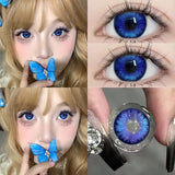 1 Pair Korean Pink Lenses Colored Contact Lenses with Degree Myopia Lenses Butterfly Series Lens Natural Fashion Lens
