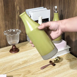 Popxstar  Ceramic Olive Oil Bottle Oil Pot Soy Sauce Vinegar Dispaner Leak Proof Seasoning Bottle Cooking Container Jug for Kitchen Hotel