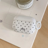 Popxstar  Korea Cute Black Polka Dots Soft Cover Case For Apple AirPdos 1 2 3 4 Pro 2 Earphone Protection Cases Cartoon Lovely Cat Pendant