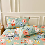 Popxstar Fitted Sheet Set Floral Style Bed Cover Pillowcase постельное бельё набор Home Elastic Bedsheet Skin-friendly Bed Linen
