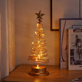 Popxstar  Artificial Christmas Lights Tree Fairy Lamp Tree Metal Spiral Star Lighting Holiday For Home Living Room Decorations Night Lamp