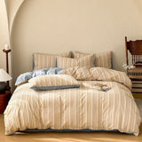 New 100% Cotton Bedding Set 1pc Duvet Cover and 2pcs Pillowcases  Plaid Soft Skin Friendly Bedding Single and Double King Size