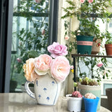 Popxstar  Art Vase Elegant Hand Painted Ceramic Vase Small Floral Design Dry Wet Flower Bottle Tabletop Ornament Home Office Decoration