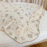 Popxstar INS Ruffle Edge Gauze 100% Cotton Princess Pillow Case 30X50 48X74cm Breathable Pillowcase Decorative for Home Bedding Bedroom