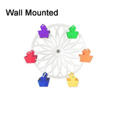 Simple Iron Ferris Wheel Bird Feeder Wall Mounted Decorative Garden Bird Feeder Weatherproof Rotating Garden Stake for Patio