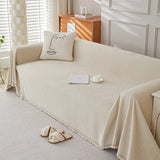 Popxstar Sofa Covers Soft Washable Couch Covers for Sofa Furniture Protector Herringbone Pattern Sofa Cover with Tassel