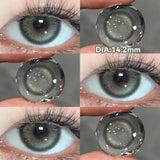 Popxstar  2PCS New Gray Prescription Contact Lenses Fashion Pupils Cosmetics Eye Color Lenses Myopia Colored Contact Lenses Brown