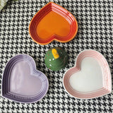 Popxstar Heart-Shaped Ceramic Cat Bowl-Extra Wide Anti-Vomiting Stress-Free Design,12cm Durable Ceramic Pet Bowl for Small Cats & Dogs